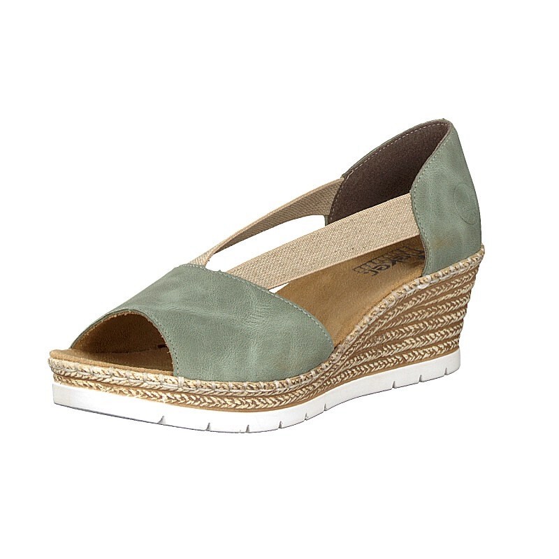 Sandalias Cunha Rieker 619X1-52 Para Mulher - Verdes